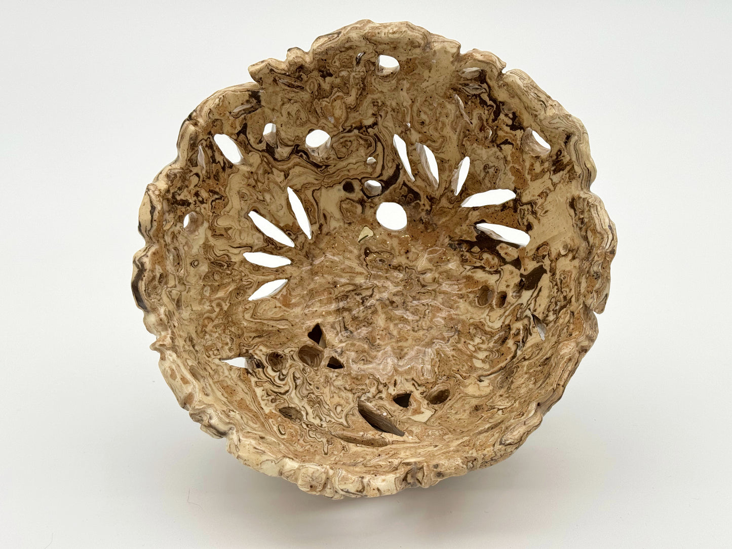 Holey Serving Bowl — Mixed Clay (8")