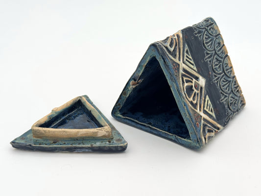 Triangle Box — Black & Blue (Medium)