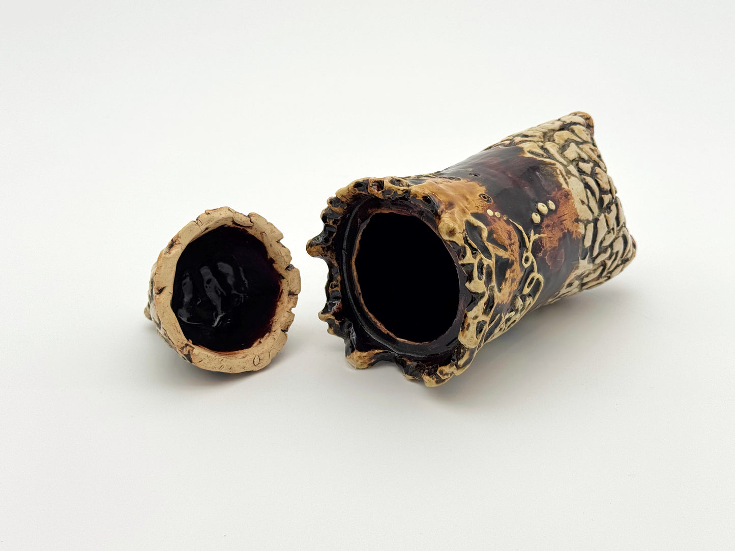 Cylider Box — Brown & Cream (Medium)