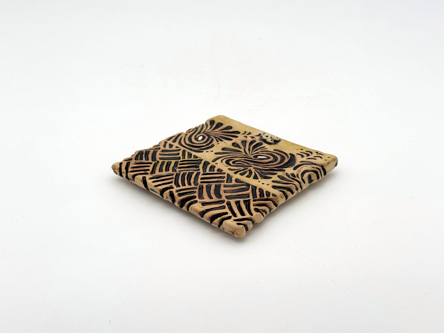 Coaster — Leather & Black (4")