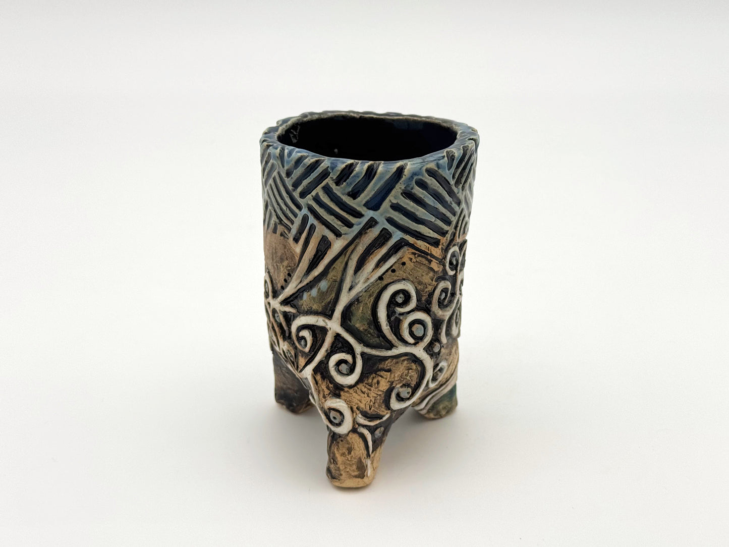 Cup — Leather, Black, & Blue (10oz)