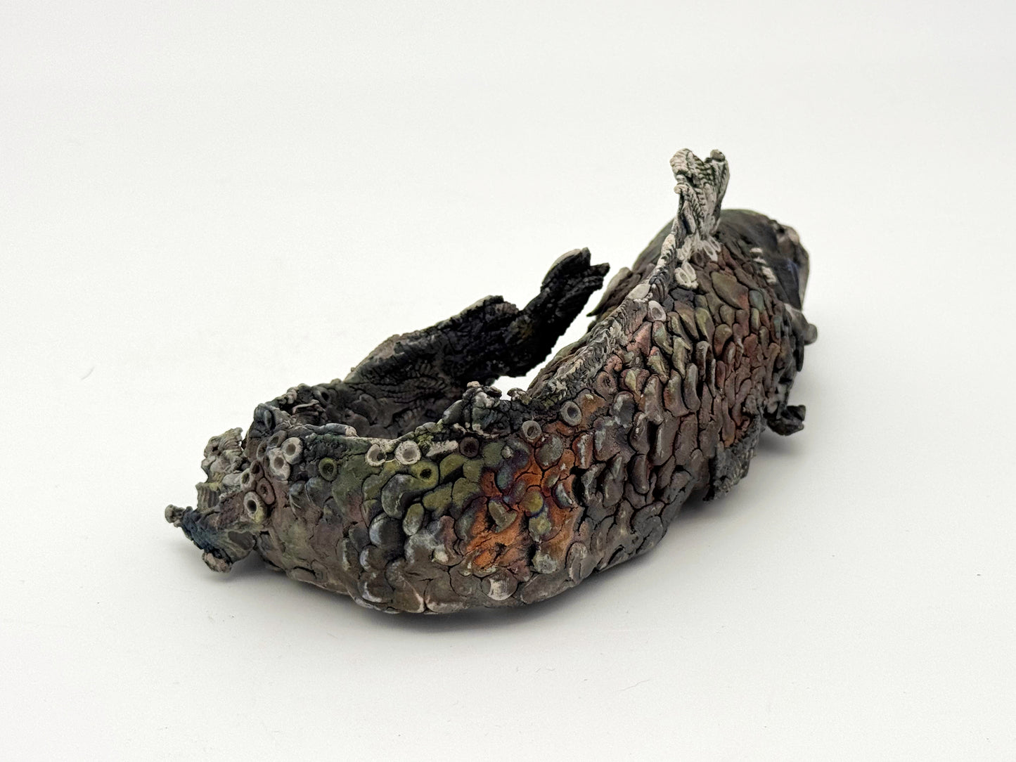 Raku Fish — Iridescent Barnacle (Large)