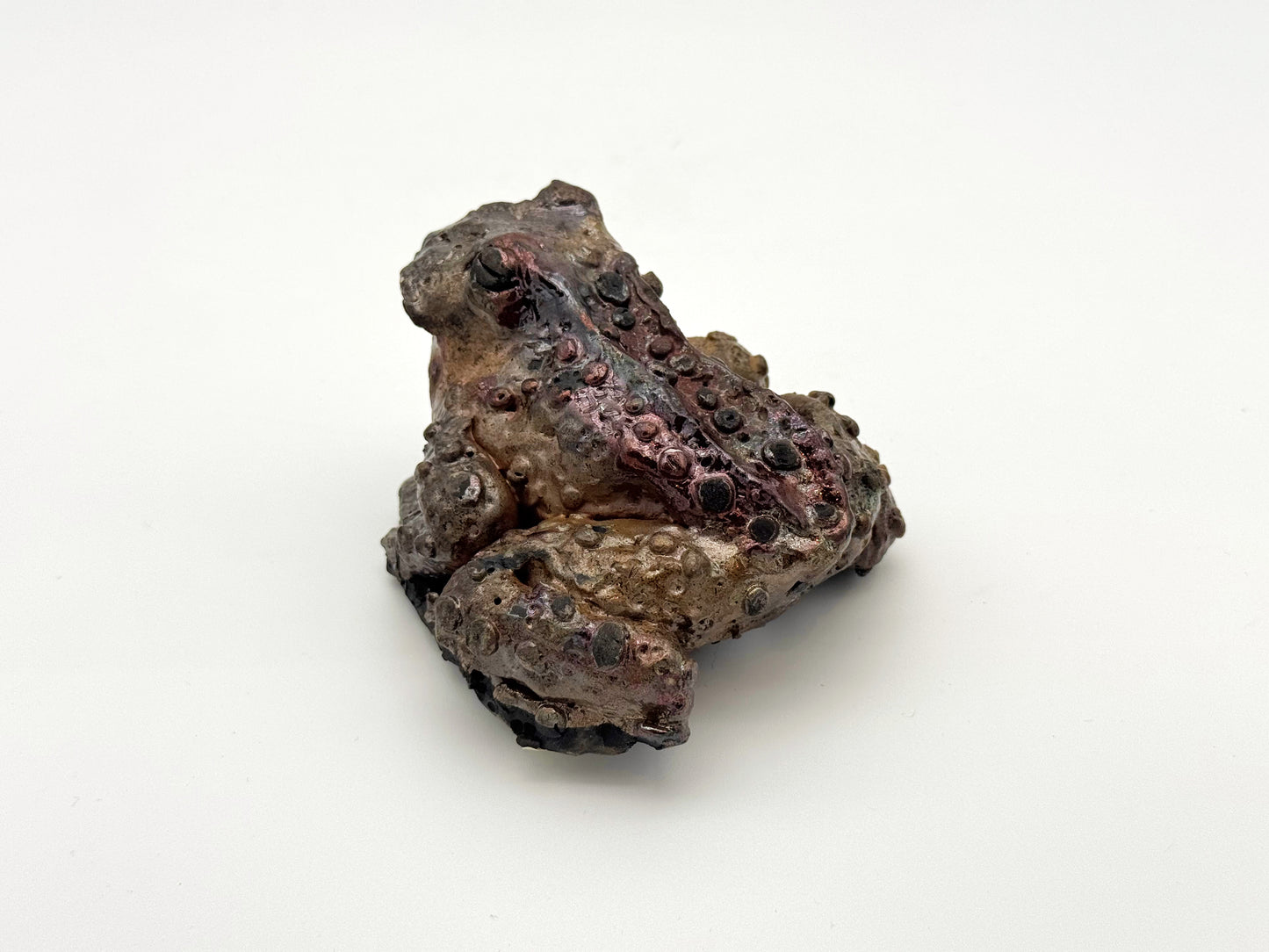 Raku Frog — Wet Bronze (Small)