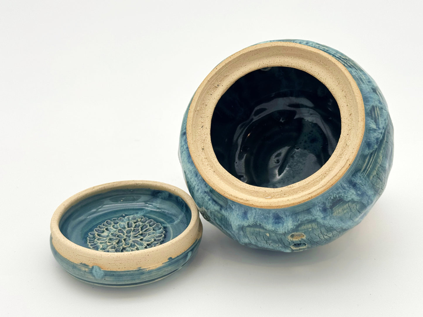 Garlic Keeper & Grinder Set — Blue