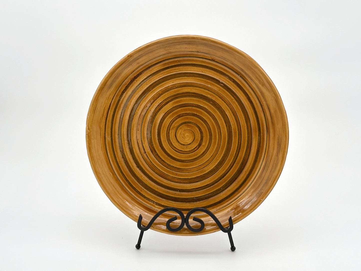 Plate — Amber Spiral (14")