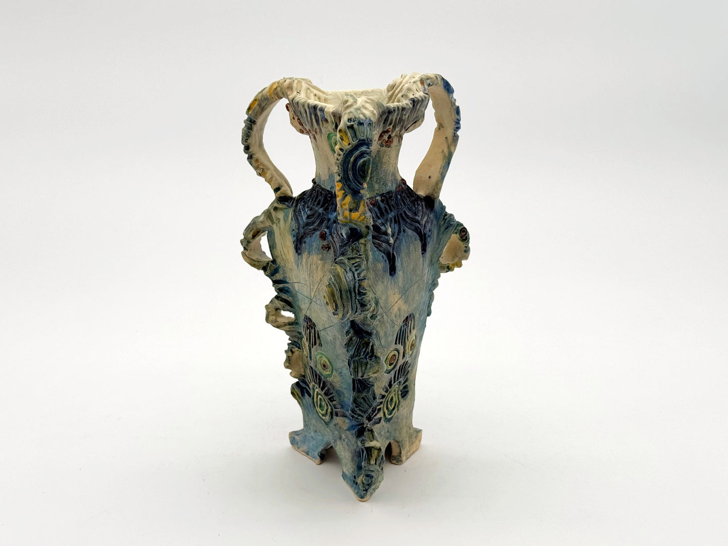 Triangle Vase — Blue (10")