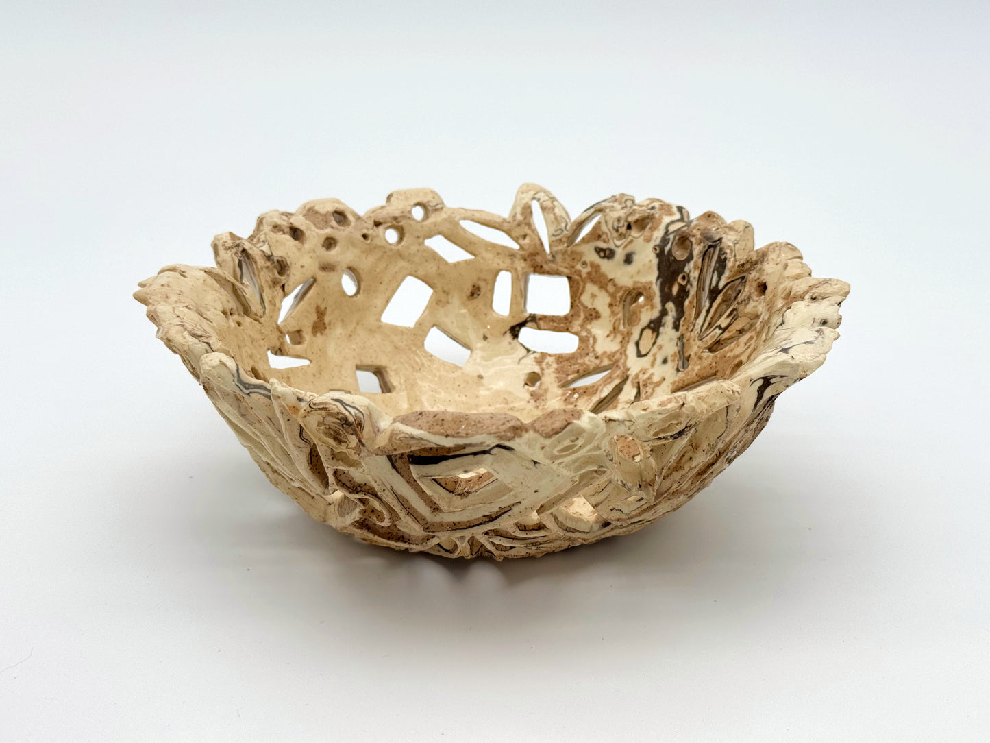 Holey Serving Bowl — Mixed Clay (9")