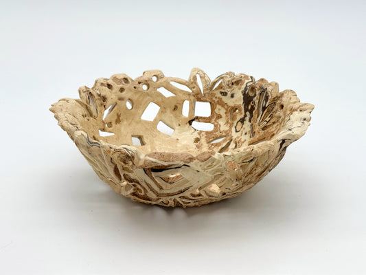Holey Serving Bowl — Mixed Clay (9")