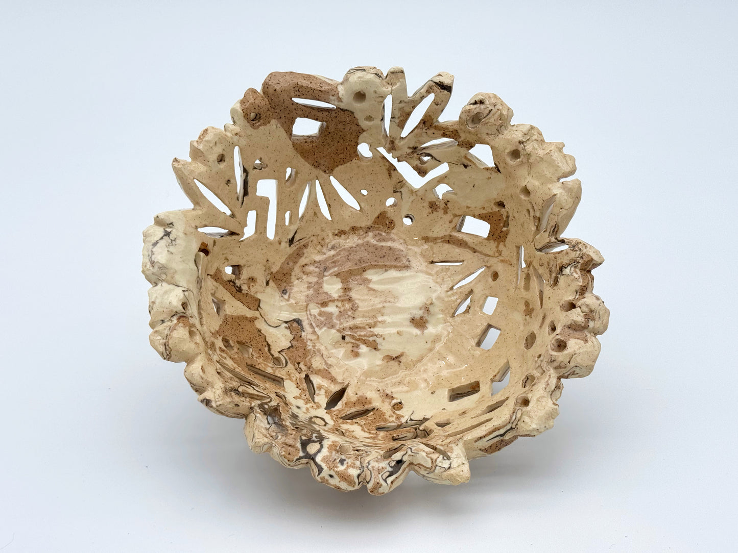 Holey Serving Bowl — Mixed Clay (9")