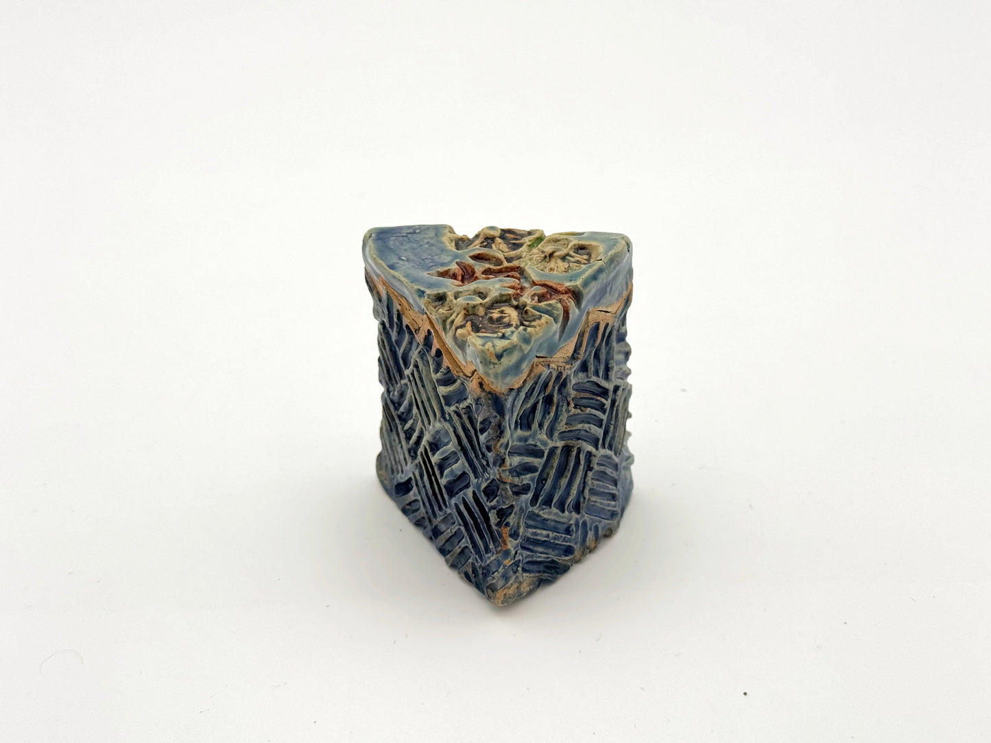 Triangle Box — Blue Floral (Tiny)