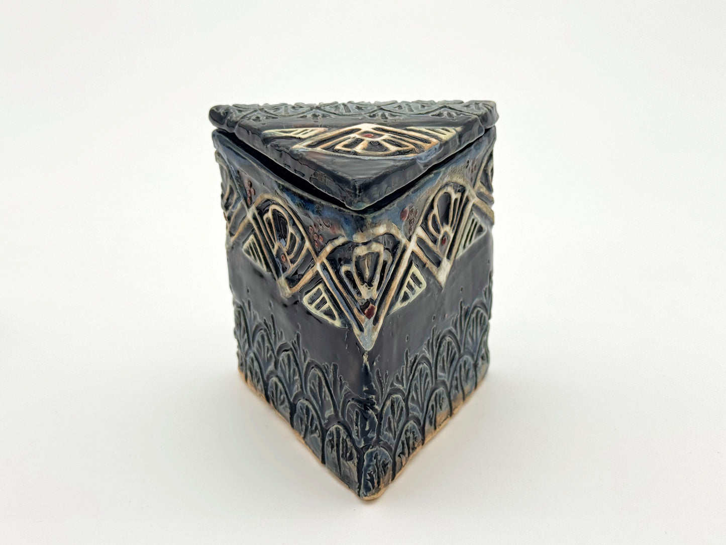 Triangle Box — Black & Blue (Medium)