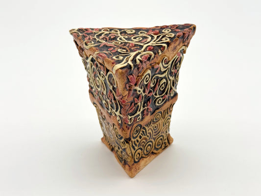 Triangle Box — Pink & Cream Floral (Medium)