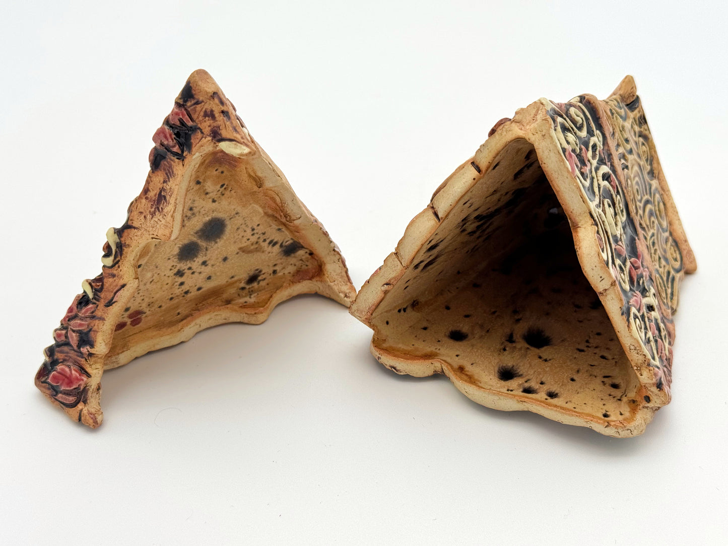 Triangle Box — Pink & Cream Floral (Medium)