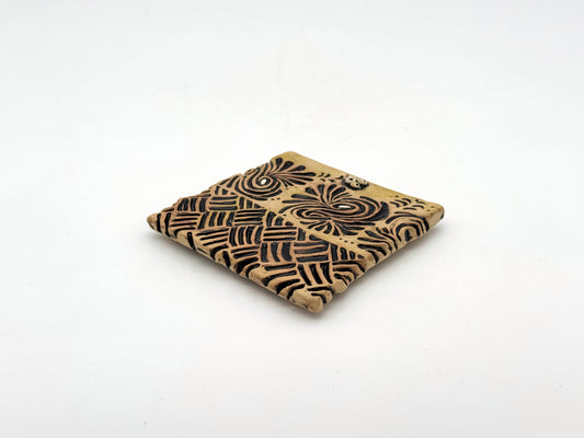 Coaster — Leather & Black (4")