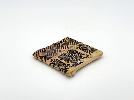 Coaster — Leather & Black (4")