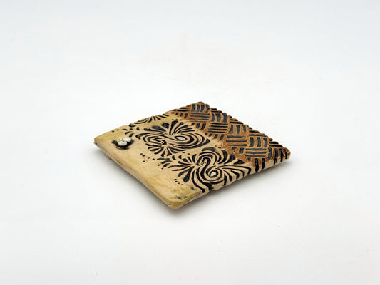 Coaster — Leather & Amber (4")