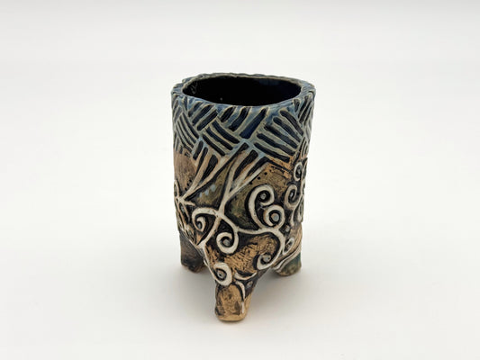 Cup — Leather, Black, & Blue (10oz)