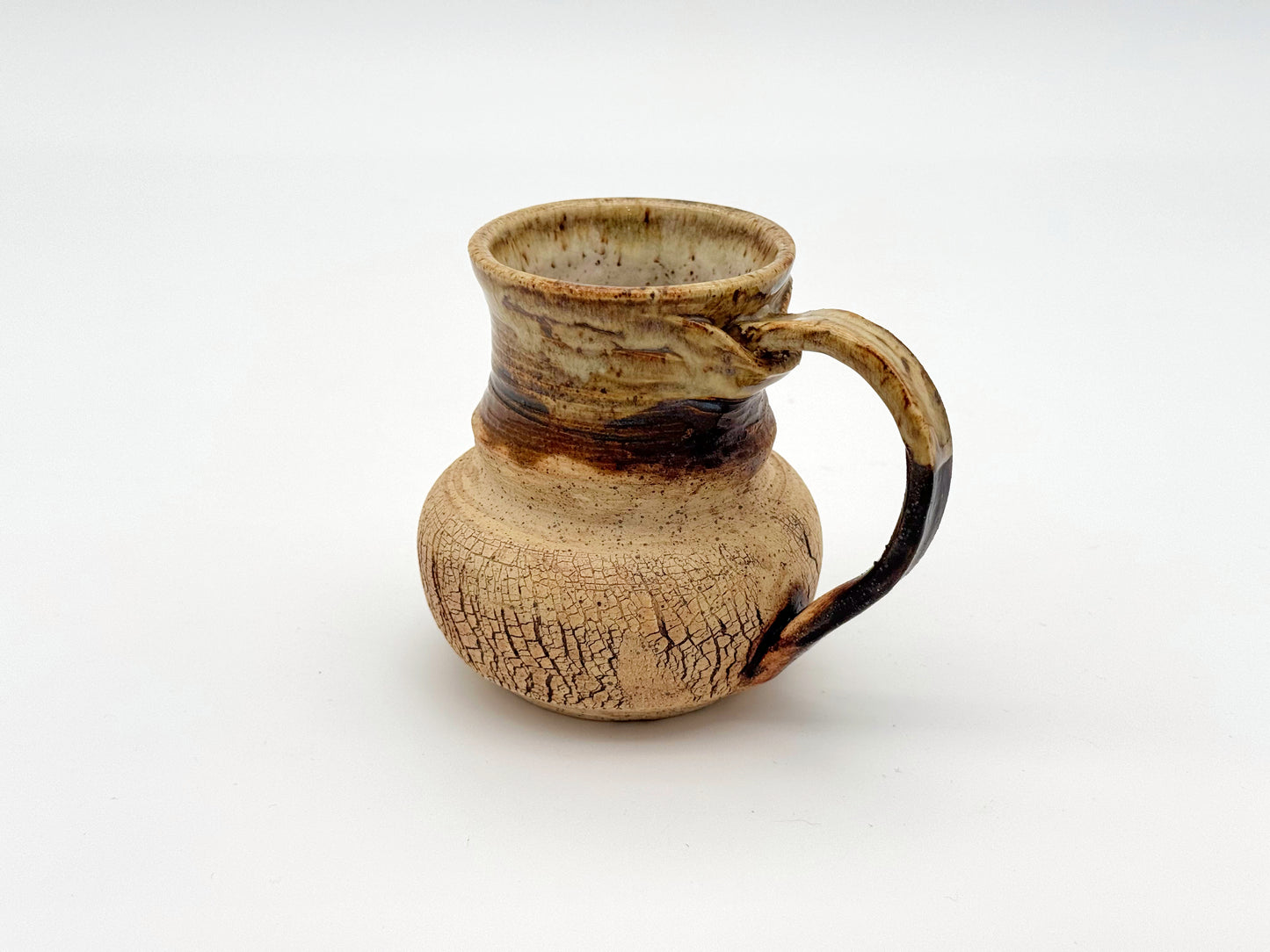 Mug — Natural Crackle, Speckled Cream (12oz)