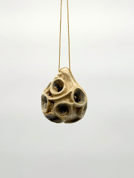 Carved Ball Ornament — Cloudy Sky (2")