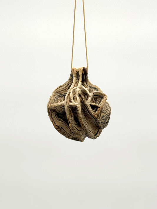 Carved Ball Ornament — Mixed Clay (2")
