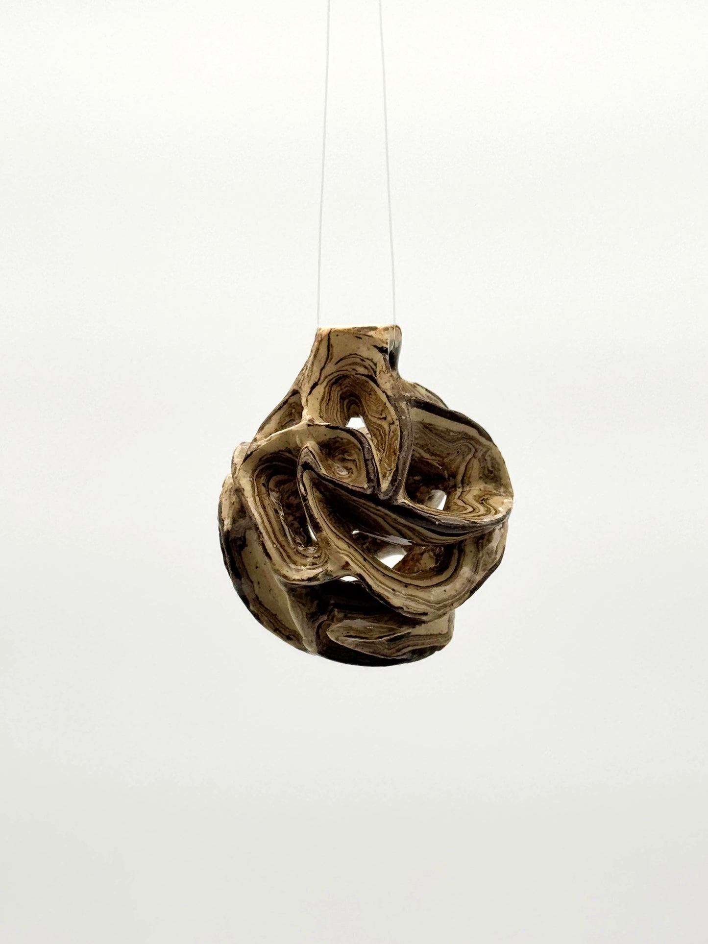 Carved Ball Ornament — Mixed Clay (2")