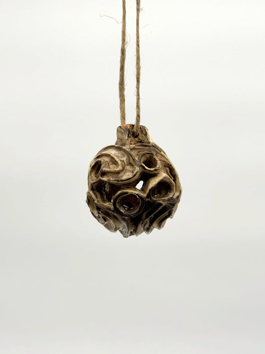 Carved Ball Ornament — Mixed Clay (3")