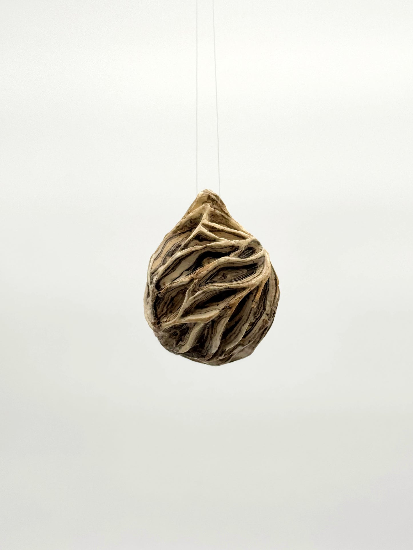 Carved Ball Ornament — Mixed Clay (3")