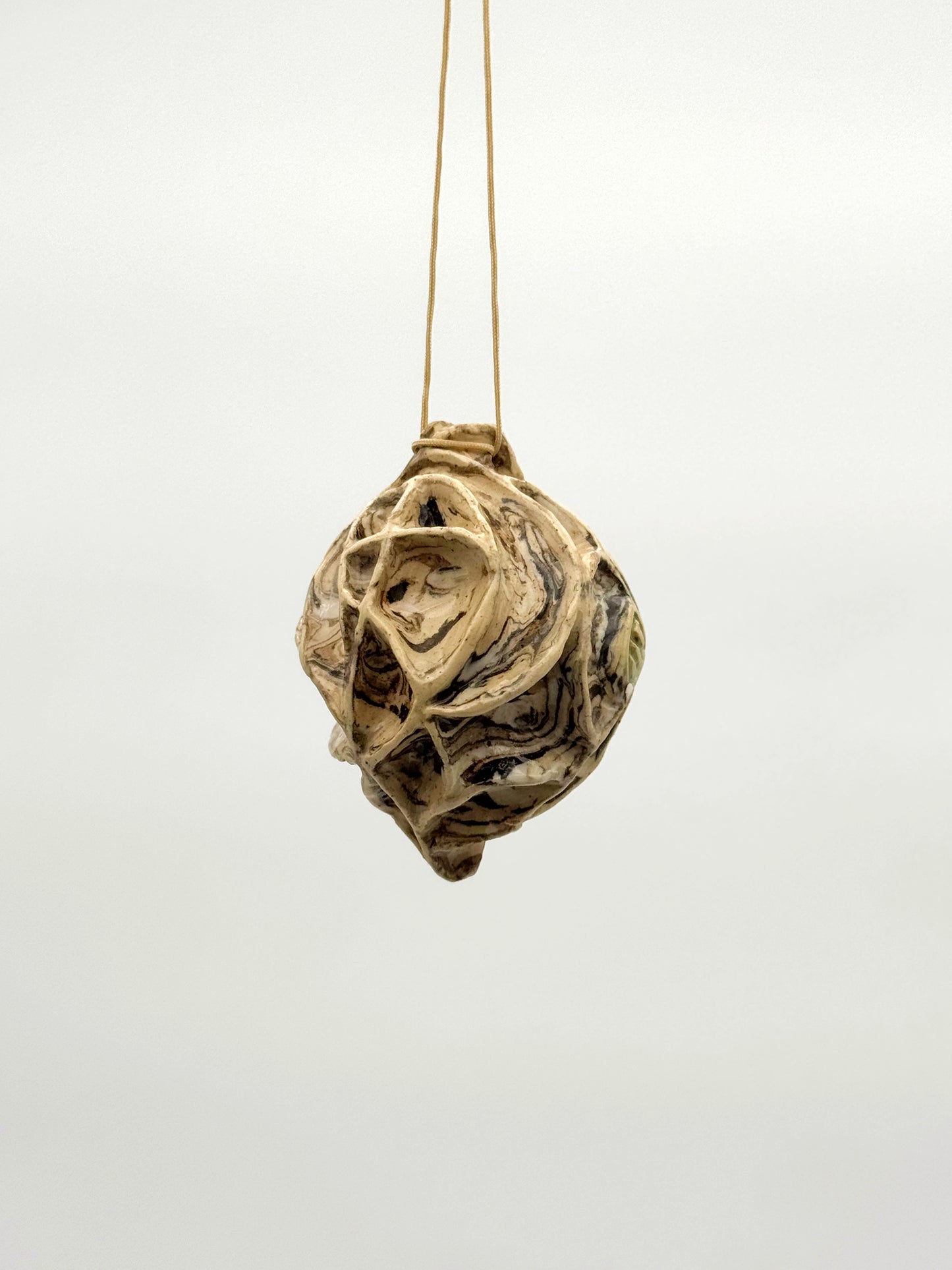 Carved Ball Ornament — Mixed Clay (3")