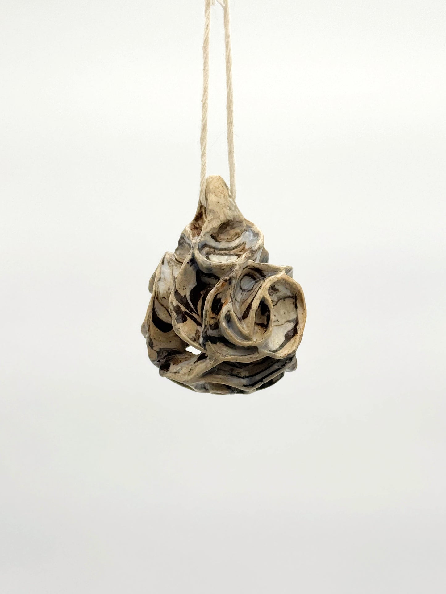 Carved Ball Ornament — Mixed Clay (3")