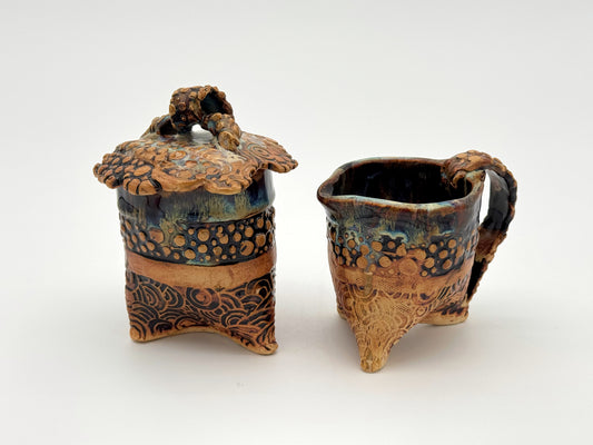Creamer Pitcher & Sugar Jar — Coastal Leather