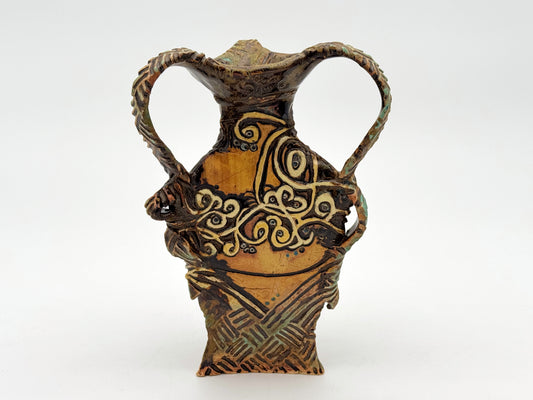 Triangle Vase — Leather (9")