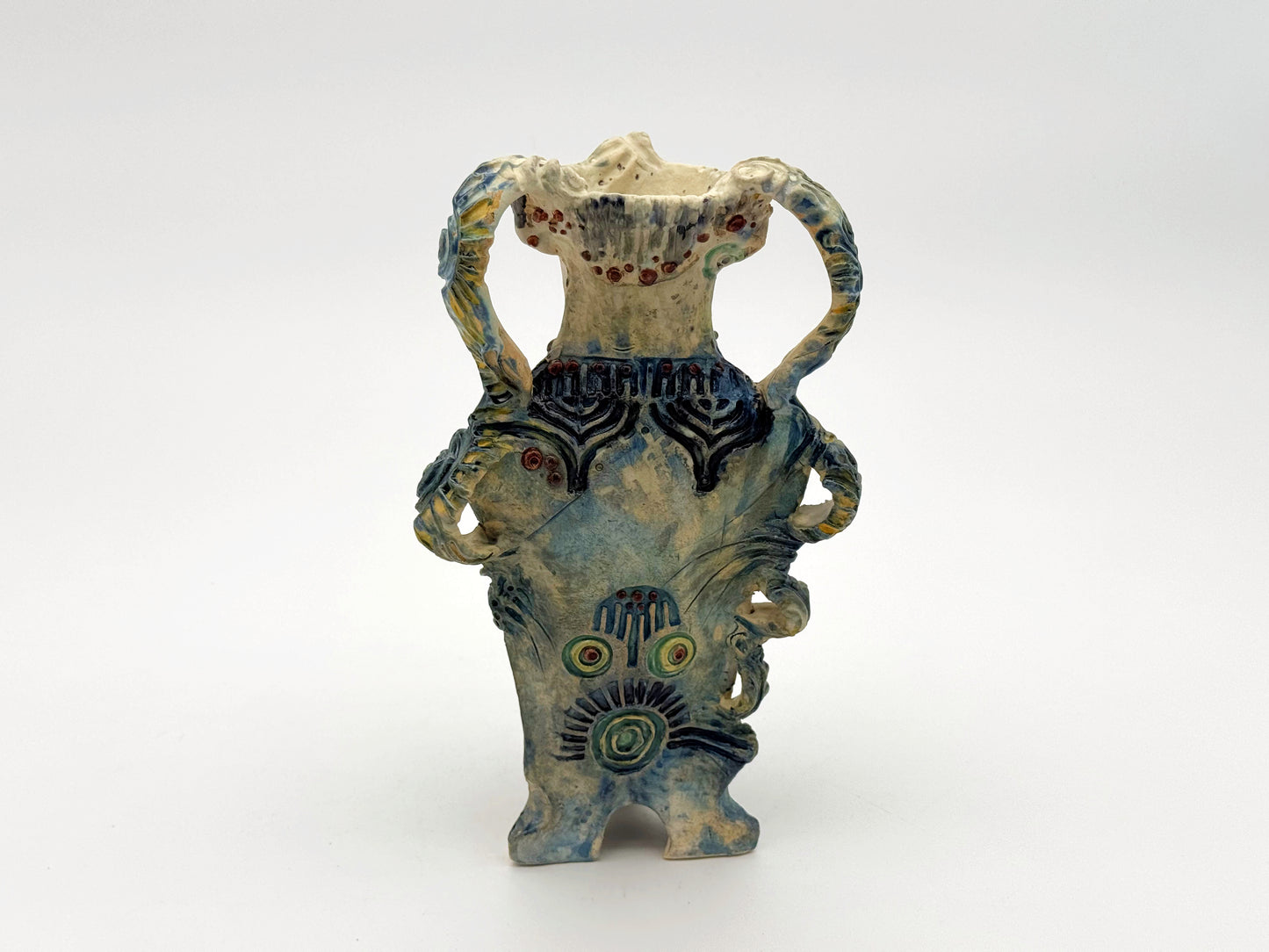 Triangle Vase — Blue (10")